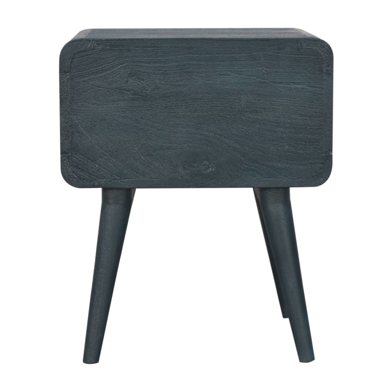 Solid Mango Wood Midnight Teal Hand Painted 2 Drawer Bedside Table - Image 9