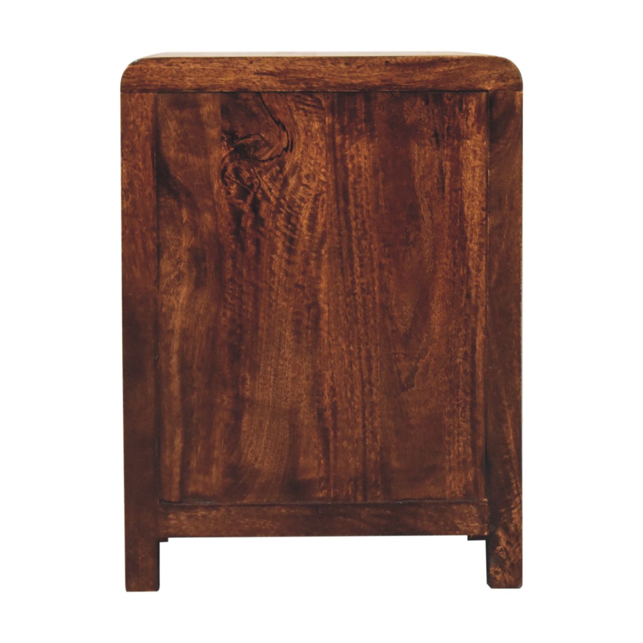 Solid Mango Wood California Walnut Finished 3 Drawer Naya Bedside - Image 8