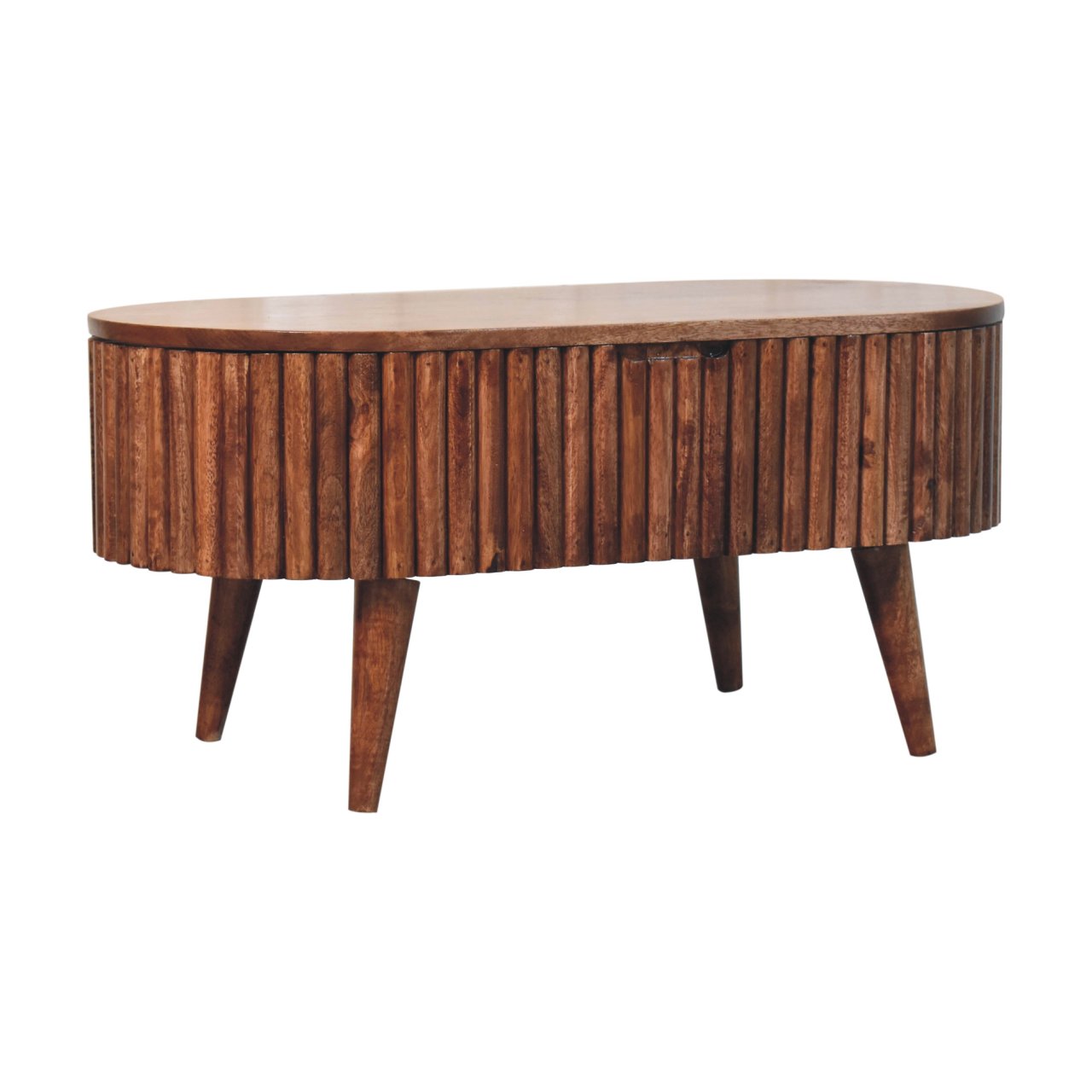 Solid Mango Wood Honey Caramel Mocha Finished 1 Drawer Coffee Table - Image 2