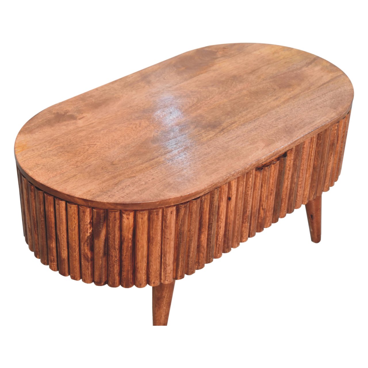 Solid Mango Wood Honey Caramel Mocha Finished 1 Drawer Coffee Table - Image 5