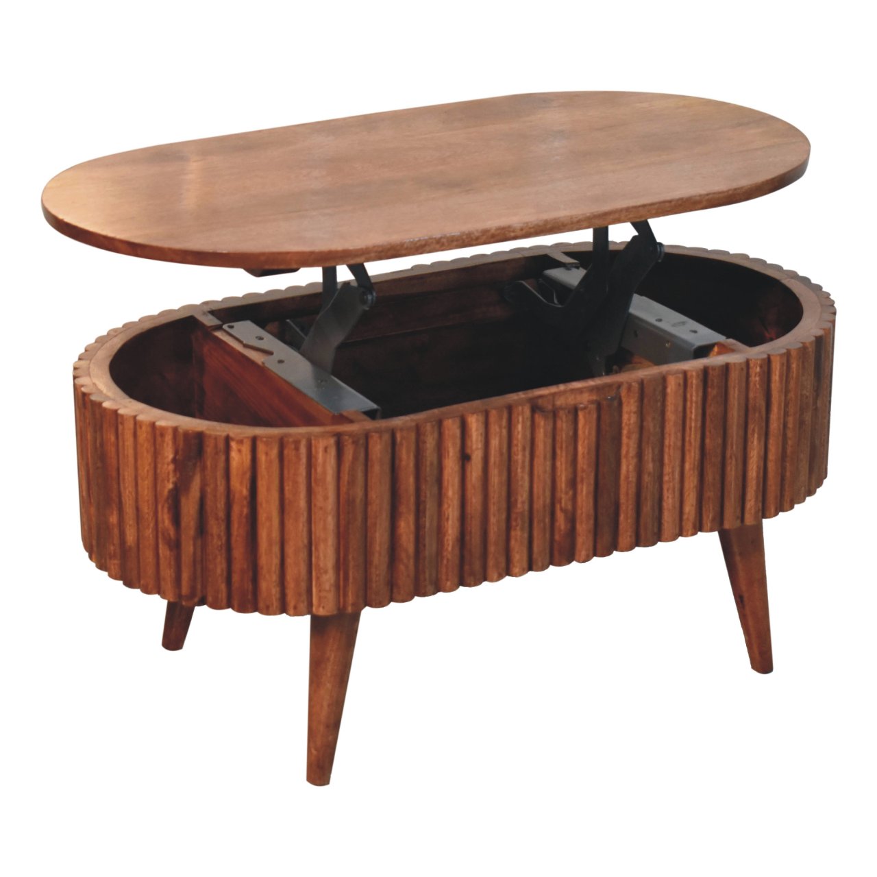 Solid Mango Wood Honey Caramel Mocha Finished 1 Drawer Coffee Table - Image 7