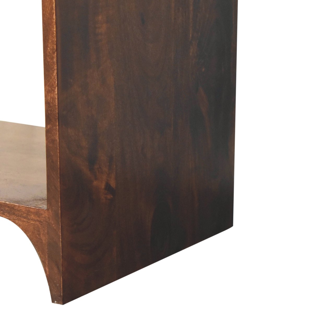 Solid Mango Wood California Walnut Finished 1 Drawer Newton Bedside - Image 7