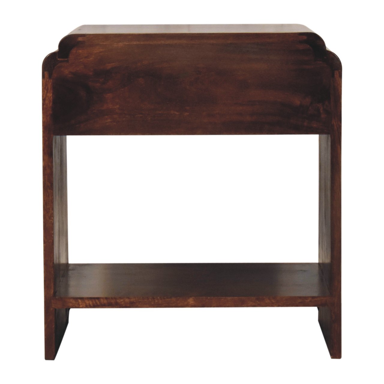 Solid Mango Wood California Walnut Finished 1 Drawer Newton Bedside - Image 9
