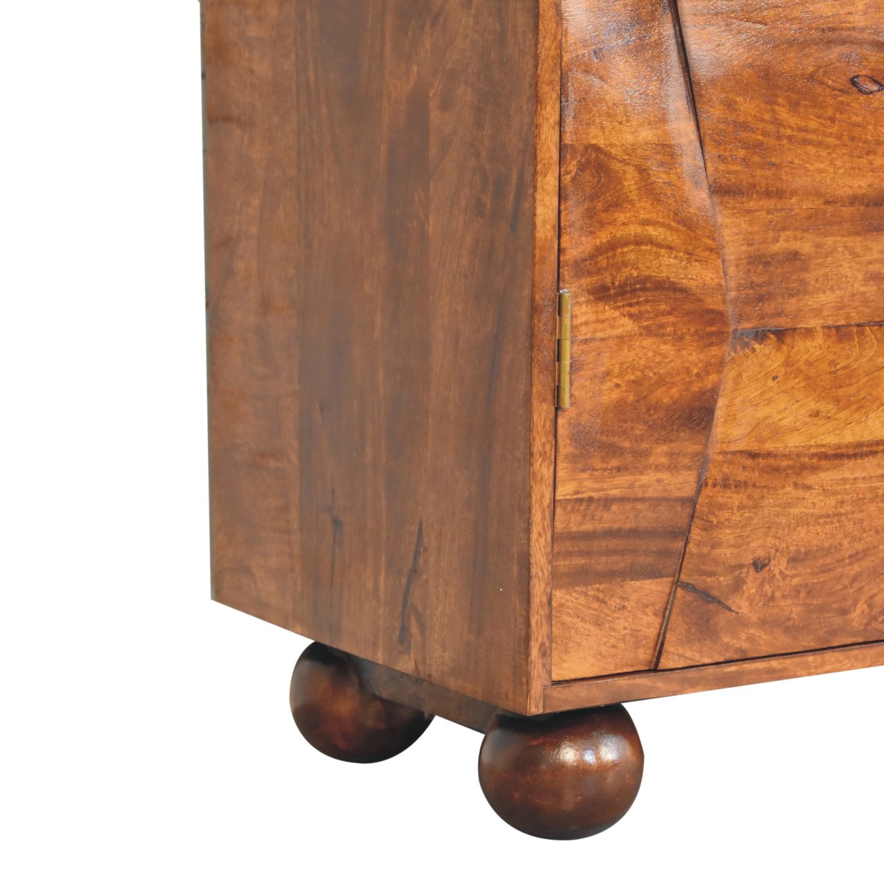 Solid Mango Wood Chestnut Finished Wavecrest 4 Door Cabinet - Image 7
