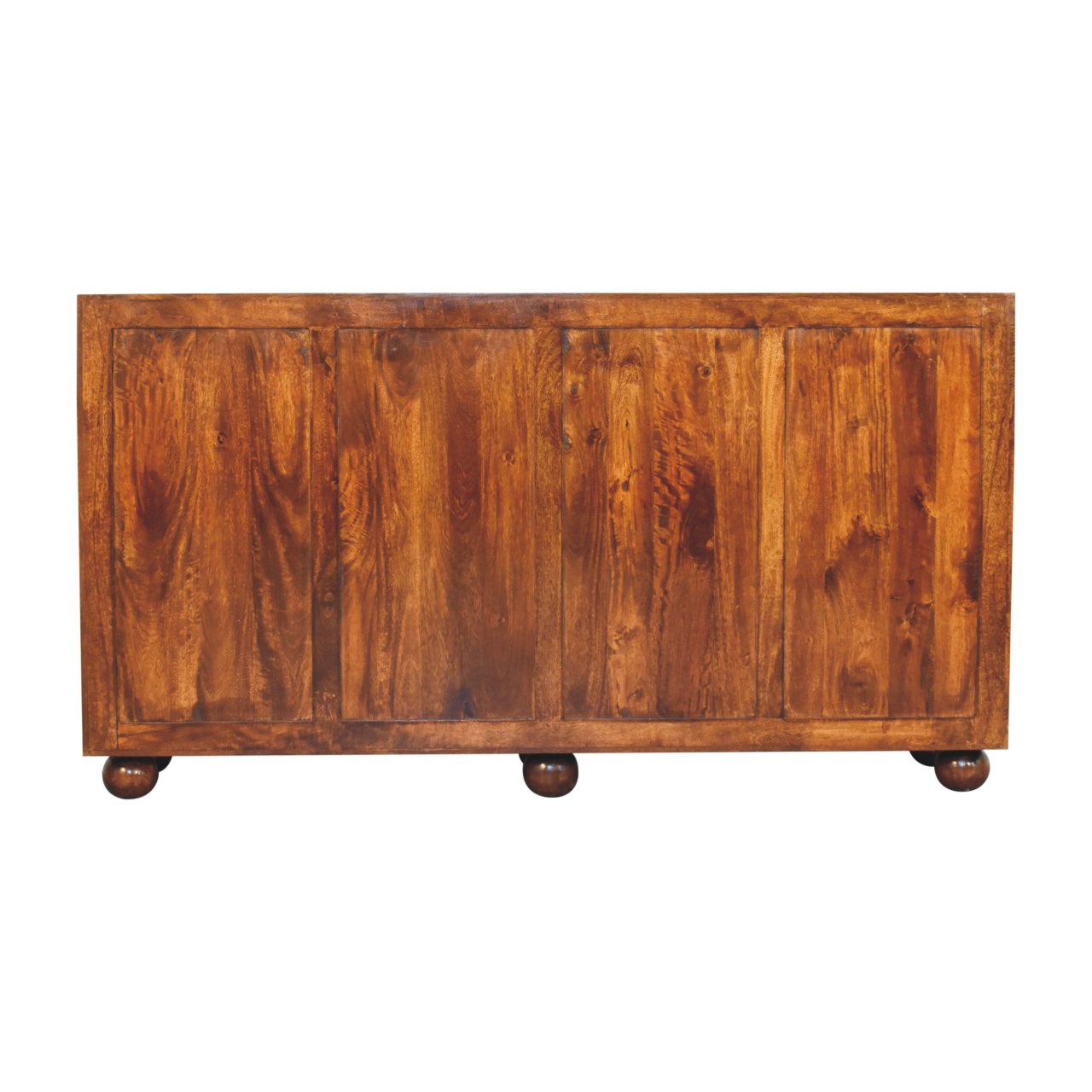 Solid Mango Wood Chestnut Finished Wavecrest 4 Door Cabinet - Image 9