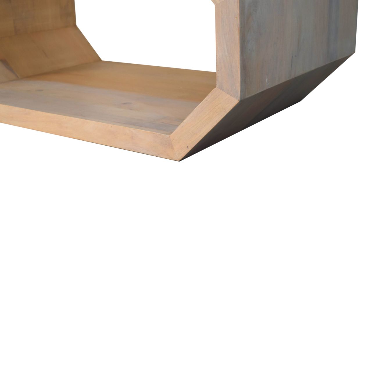 Solid Mango Wood Lime Marble Finished Hexagonal Coffee Table - Image 8