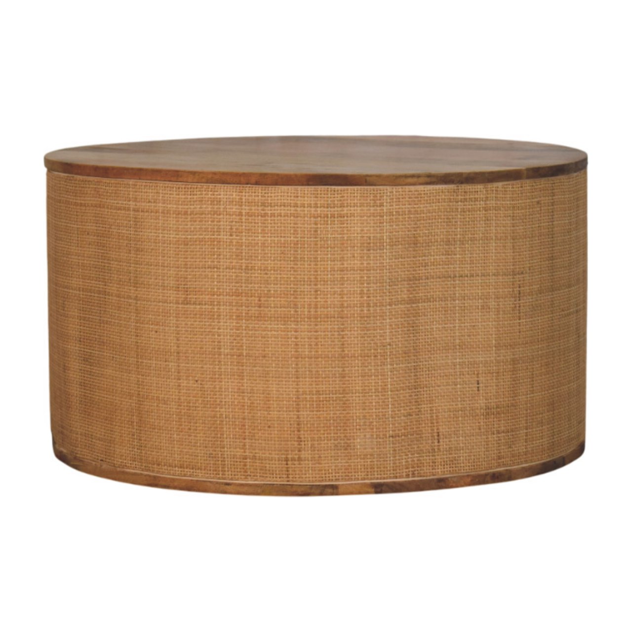 Solid Mango Wood Natural Finished Larissa Round Coffee Table