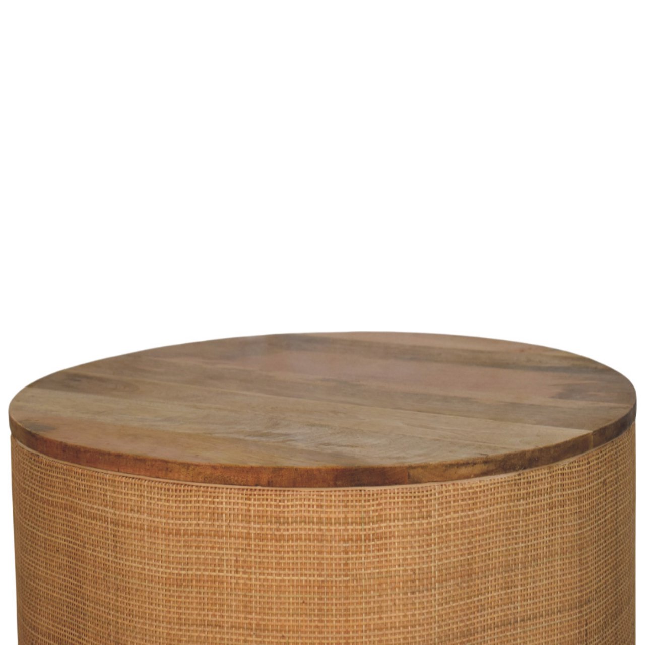 Solid Mango Wood Natural Finished Larissa Round Coffee Table - Image 2