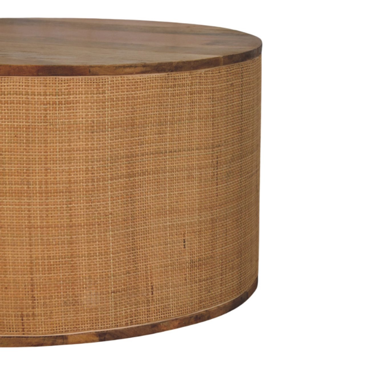 Solid Mango Wood Natural Finished Larissa Round Coffee Table - Image 7
