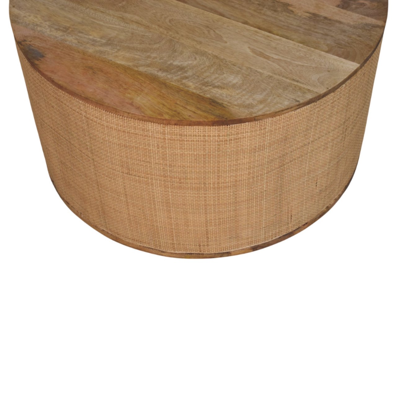Solid Mango Wood Natural Finished Larissa Round Coffee Table - Image 6