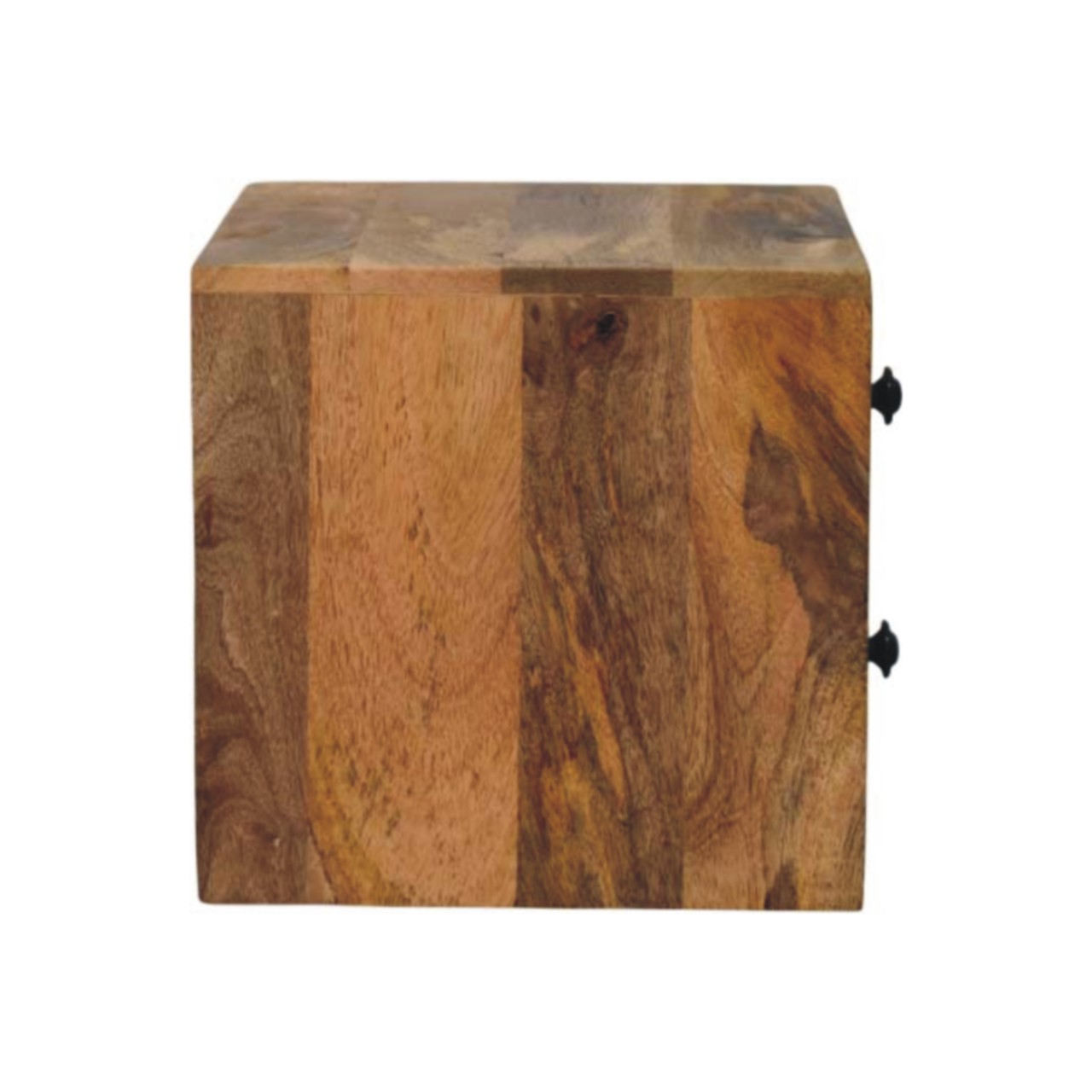 Solid Mango Wood Oak Finished 2 Drawer Solis Wall Mounted Nightstand - Image 8
