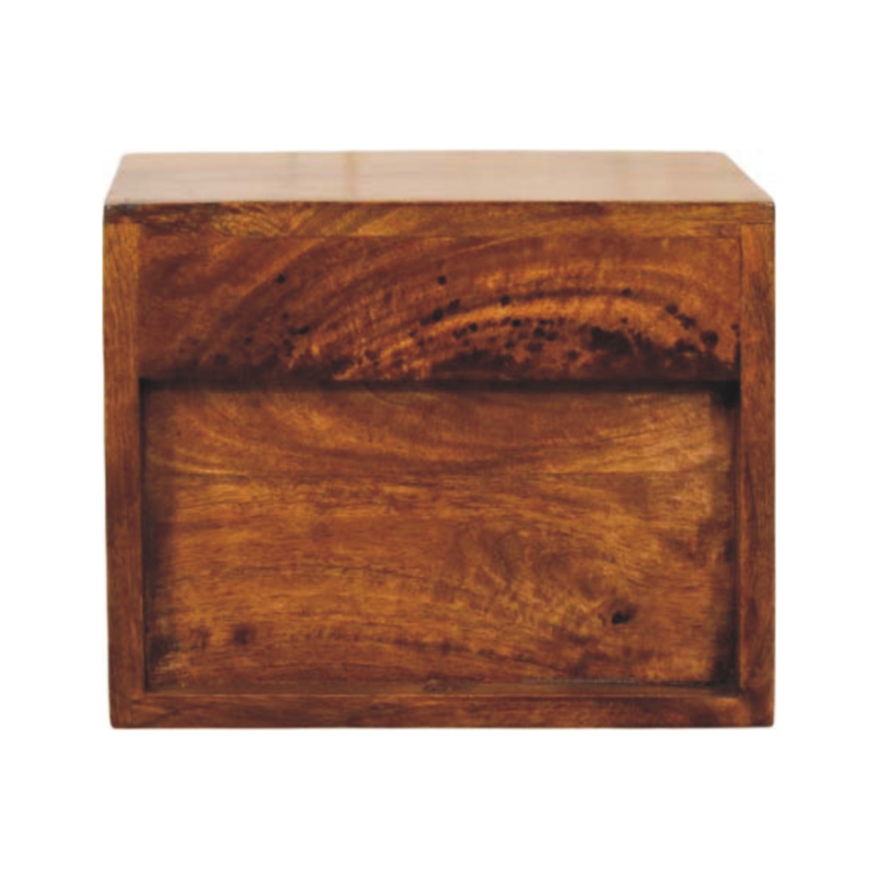 Solid Mango Wood Chestnut Finished 1 Drawer Solis Wall Mounted Nightstand - Image 9