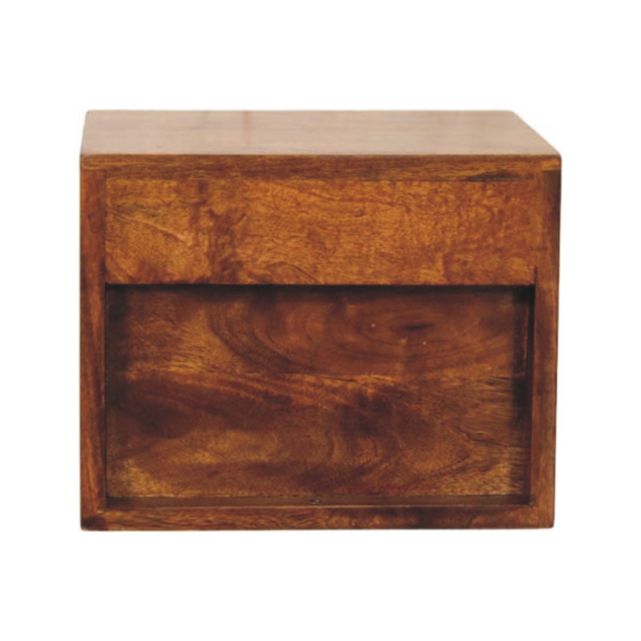 Solid Mango Wood Chestnut Finished Solis 2-Drawer Wall Mounted Nightstand - Image 9