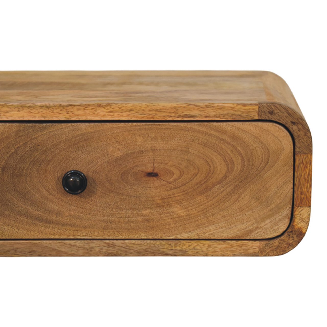 Solid Mango Wood Avora Wall-Mounted Oak Finished 1 Drawer Nightstand - Image 4