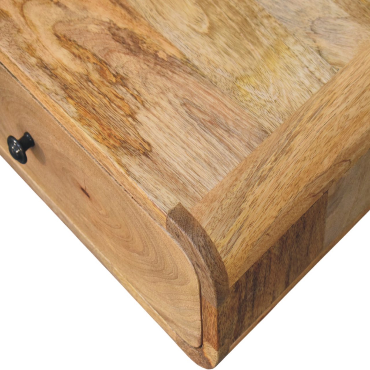 Solid Mango Wood Avora Wall-Mounted Oak Finished 1 Drawer Nightstand - Image 5