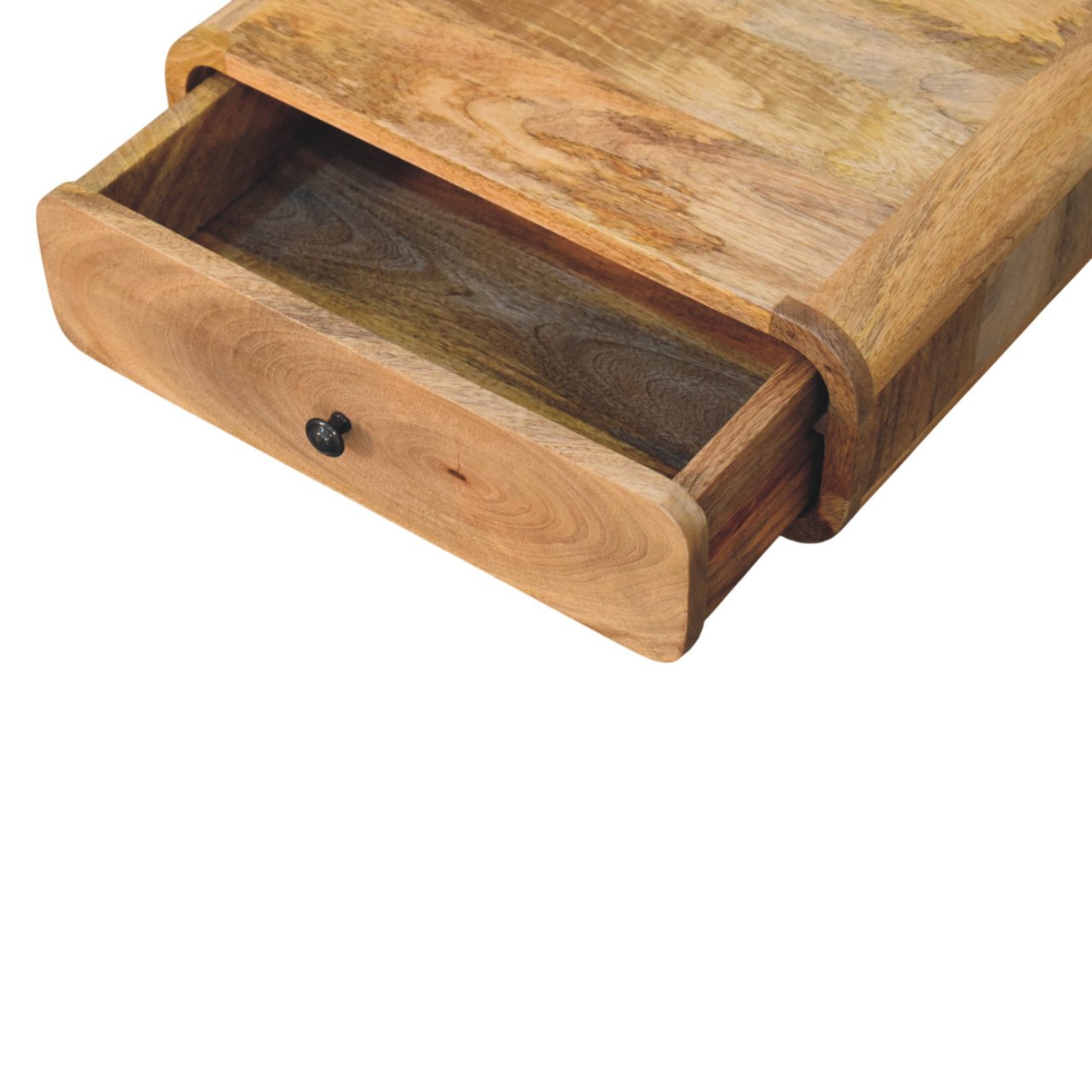 Solid Mango Wood Avora Wall-Mounted Oak Finished 1 Drawer Nightstand - Image 6