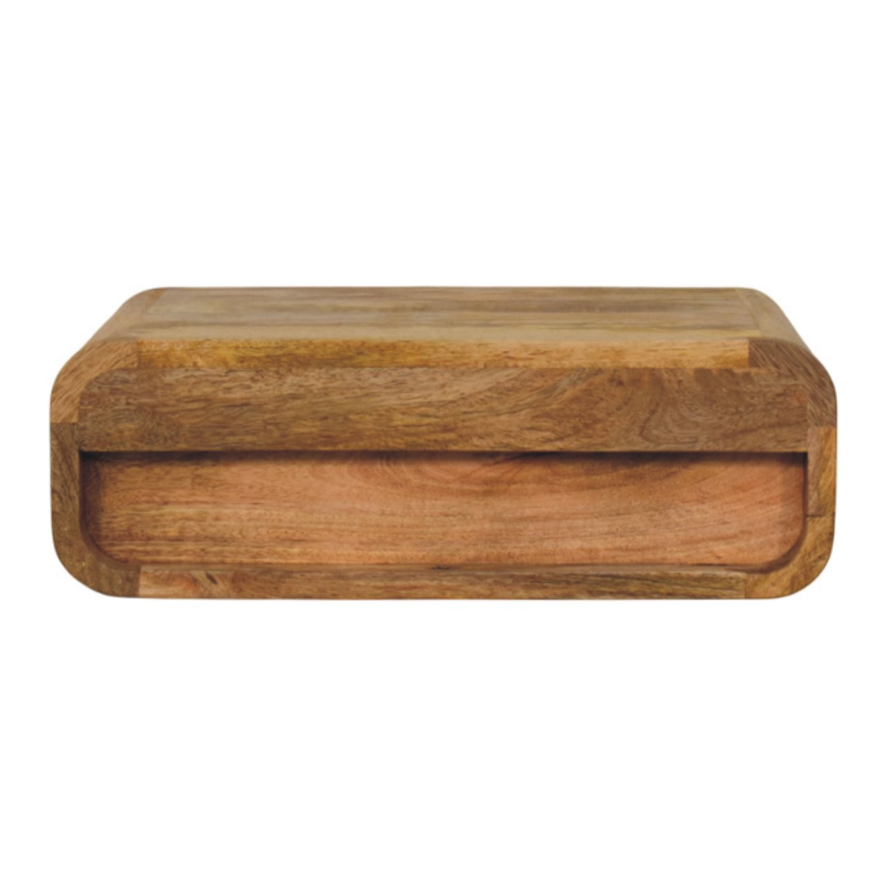 Solid Mango Wood Avora Wall-Mounted Oak Finished 1 Drawer Nightstand - Image 8