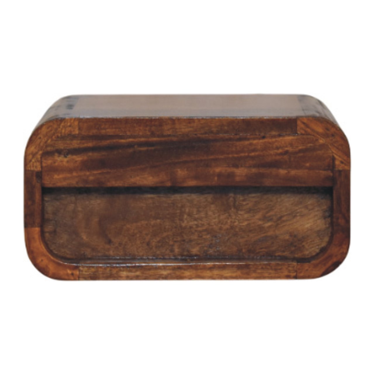 Solid Mango Wood Chestnut Finished 1 Drawer Avora Mini Wall-Mounted Nightstand - Image 8