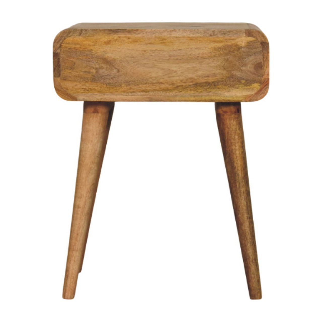 Solid Mango Wood Oak Finished 1 Drawer Avora Nightstand - Image 8
