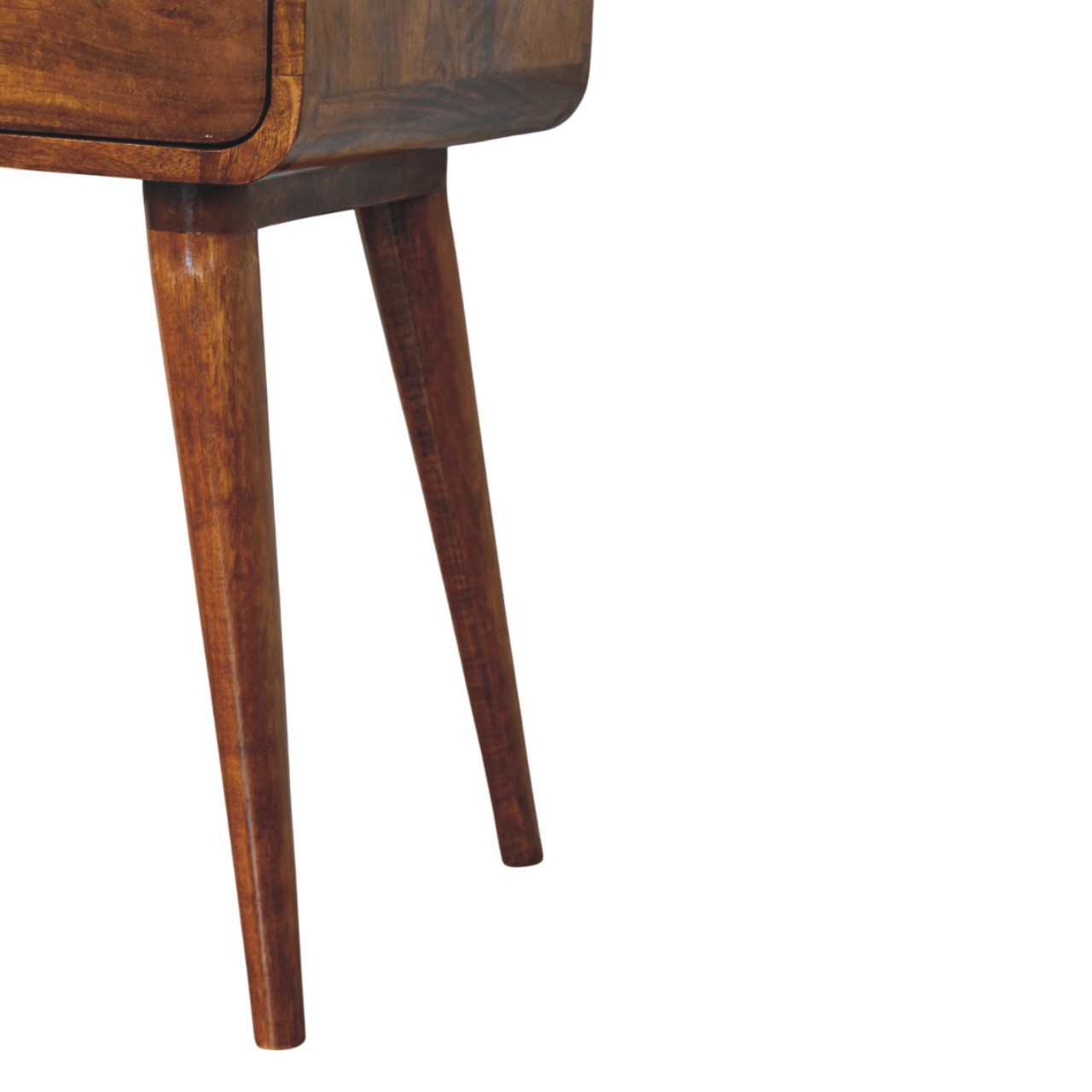 Solid Mango Wood Chestnut Finished 1 Drawer Avora Nightstand - Image 6