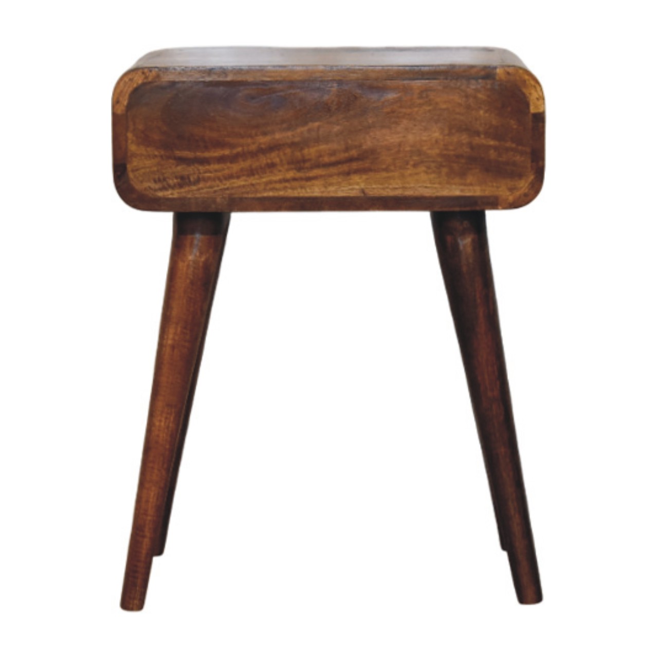 Solid Mango Wood Chestnut Finished 1 Drawer Avora Nightstand - Image 8