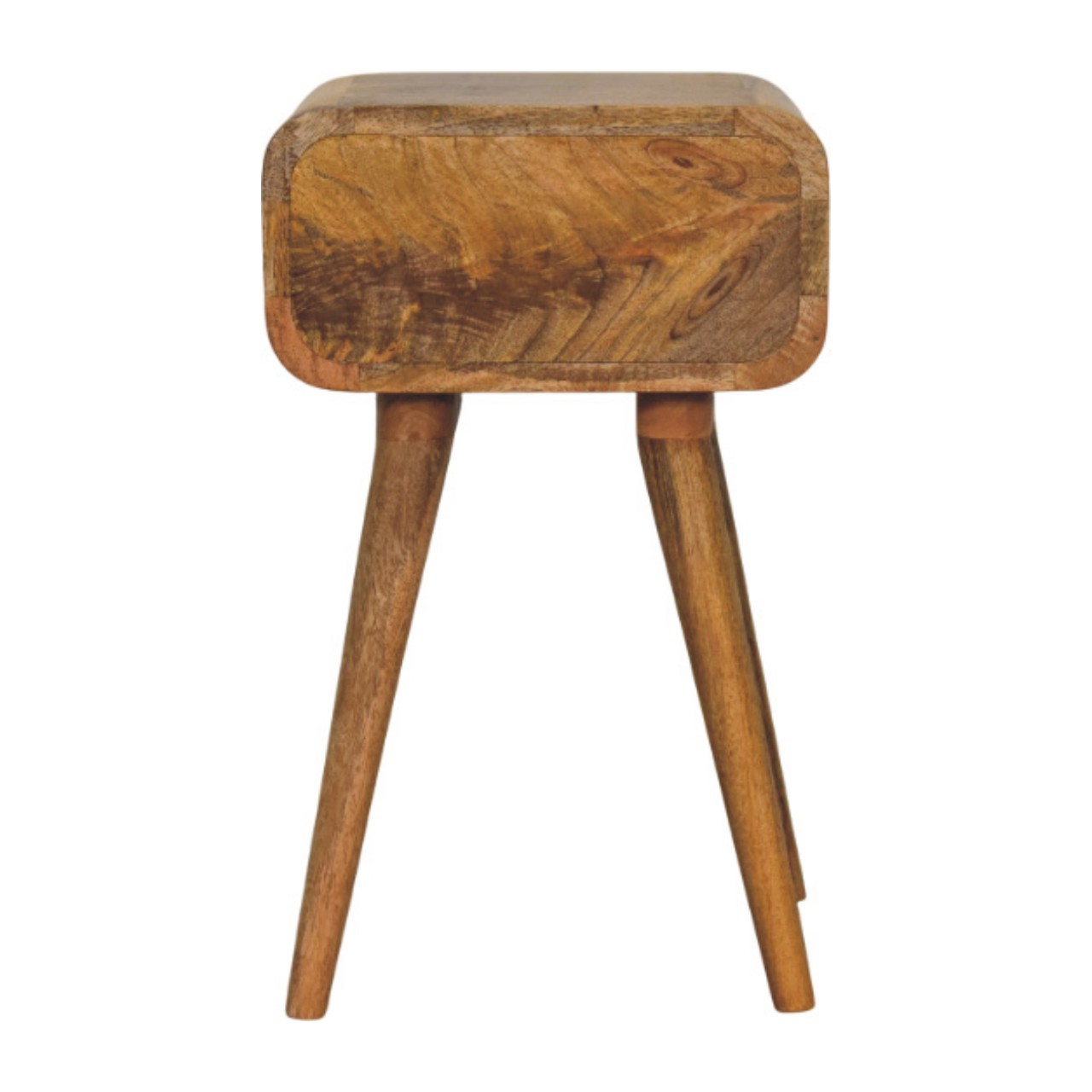 Solid Mango Wood Oak Finished 1 Drawer Avora Mini Nightstand - Image 8
