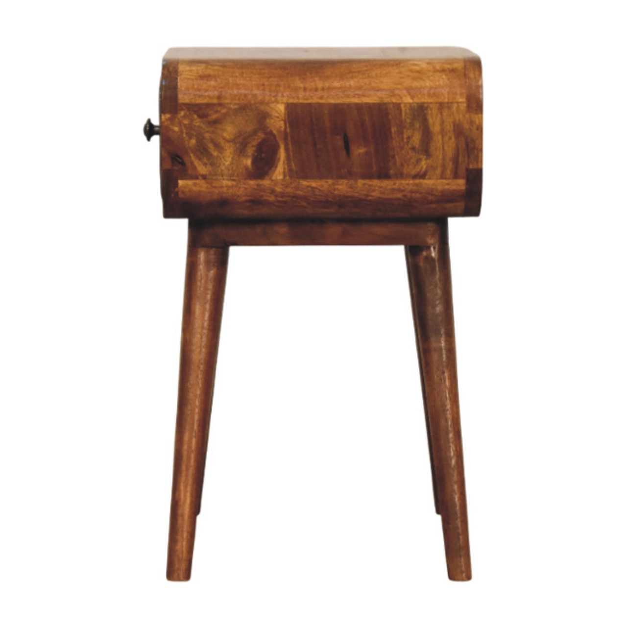 Solid Mango Wood Chestnut Finished 1 Drawer Avora Mini Nightstand - Image 8