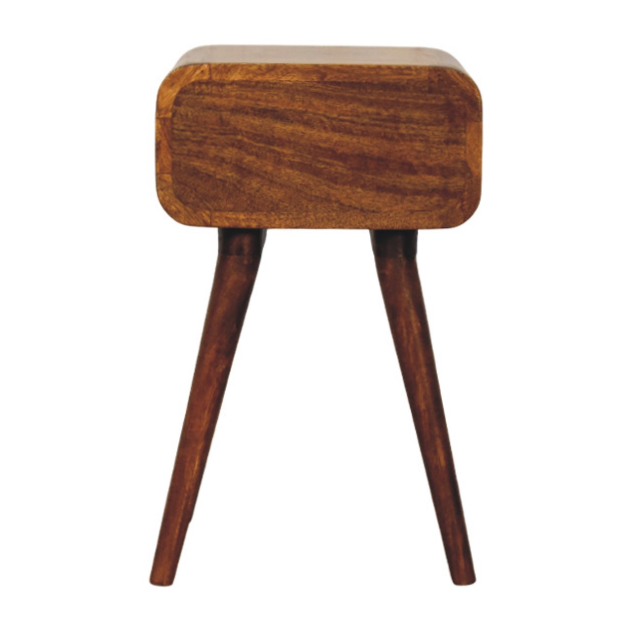 Solid Mango Wood Chestnut Finished 1 Drawer Avora Mini Nightstand - Image 9