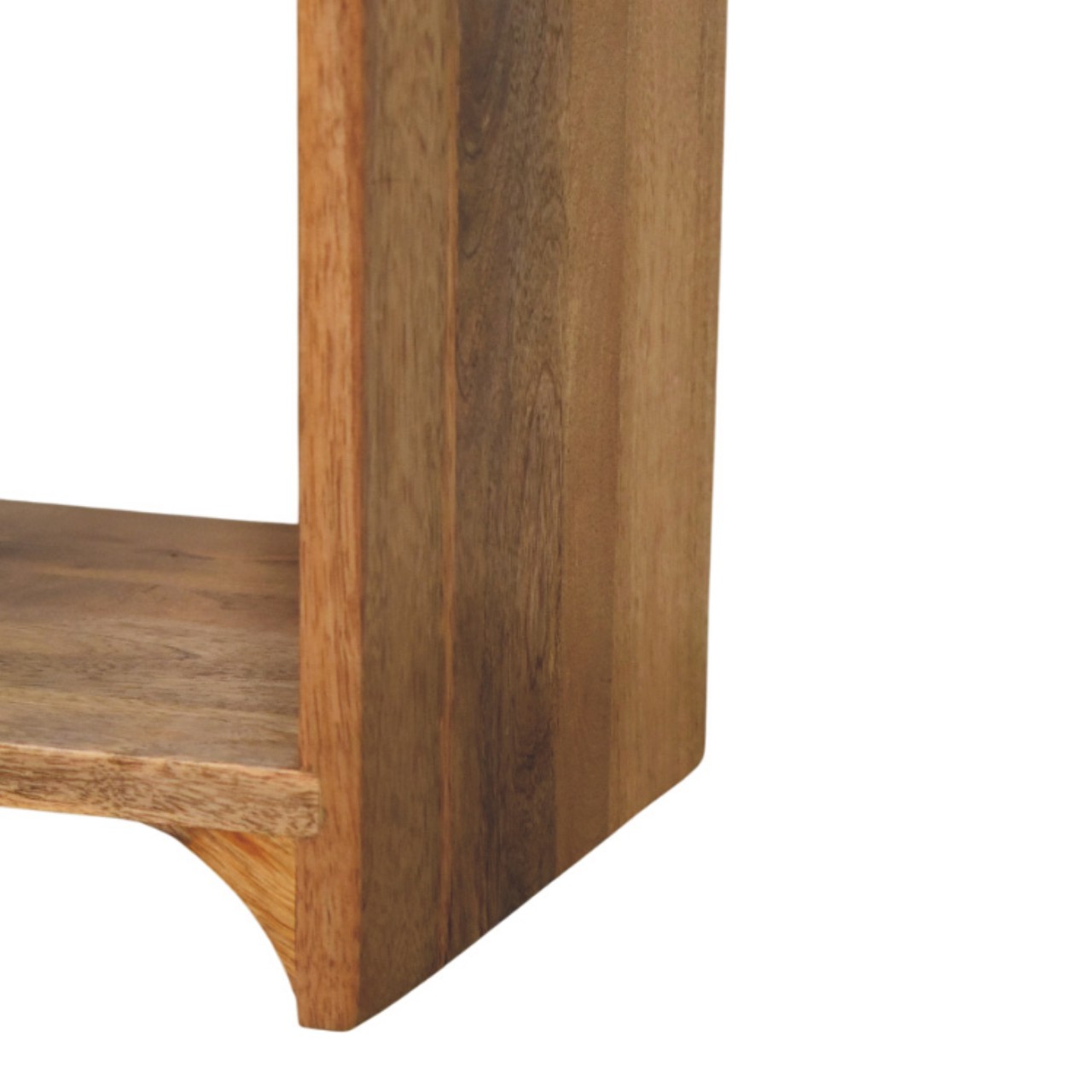Solid Mango Wood Oak Finished 1 Drawer 1 Slot Newton Mini Nightstand - Image 6