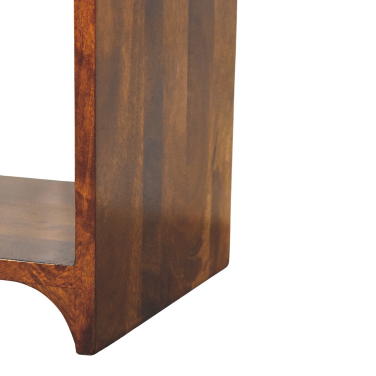 Solid Mango Wood Chestnut Finished 1 Drawer 1 Slot Newton Mini Nightstand - Image 6