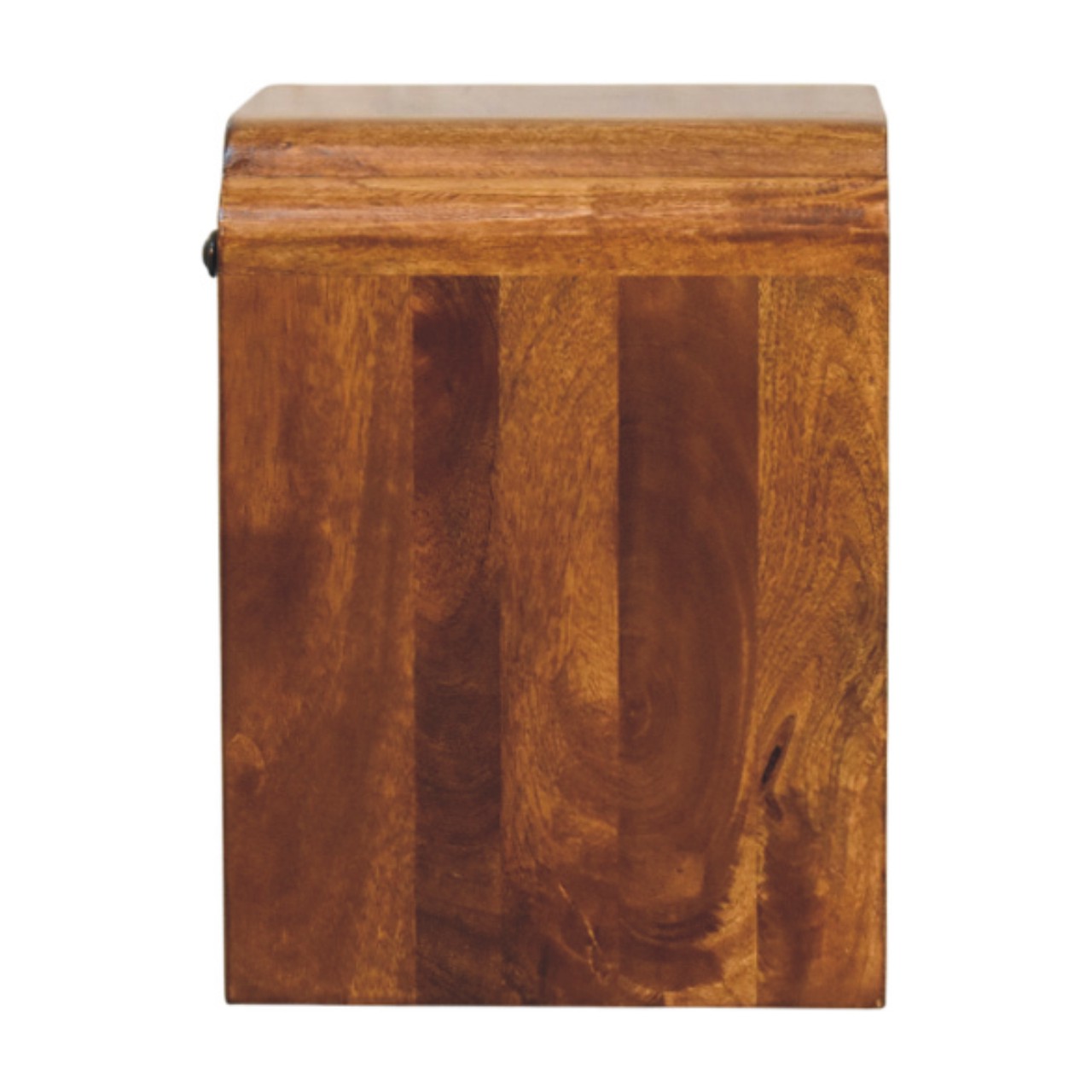 Solid Mango Wood Chestnut Finished 1 Drawer 1 Slot Newton Mini Nightstand - Image 7