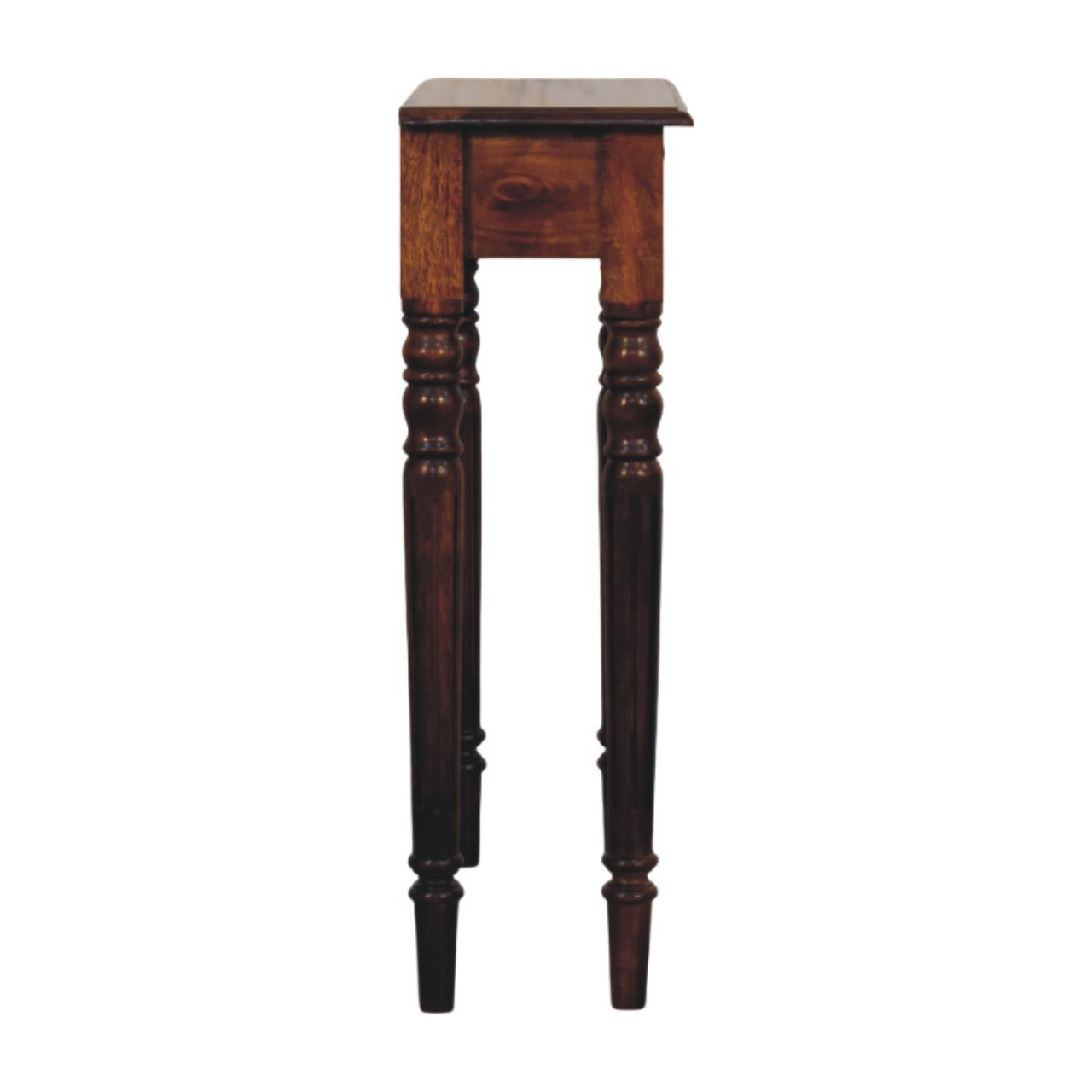 Solid Mango Wood Chestnut Finished Turned Legs 1 Drawer Console - Image 8