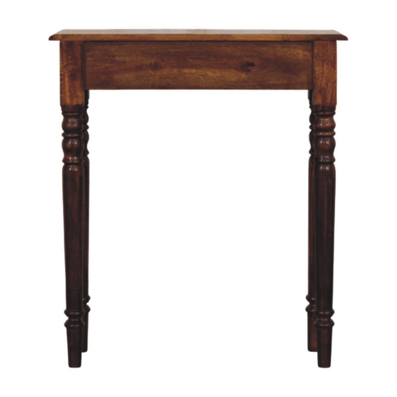 Solid Mango Wood Chestnut Finished Turned Legs 1 Drawer Console - Image 9