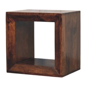 Solid Mango Wood California Walnut Finished Solis Open Side Table