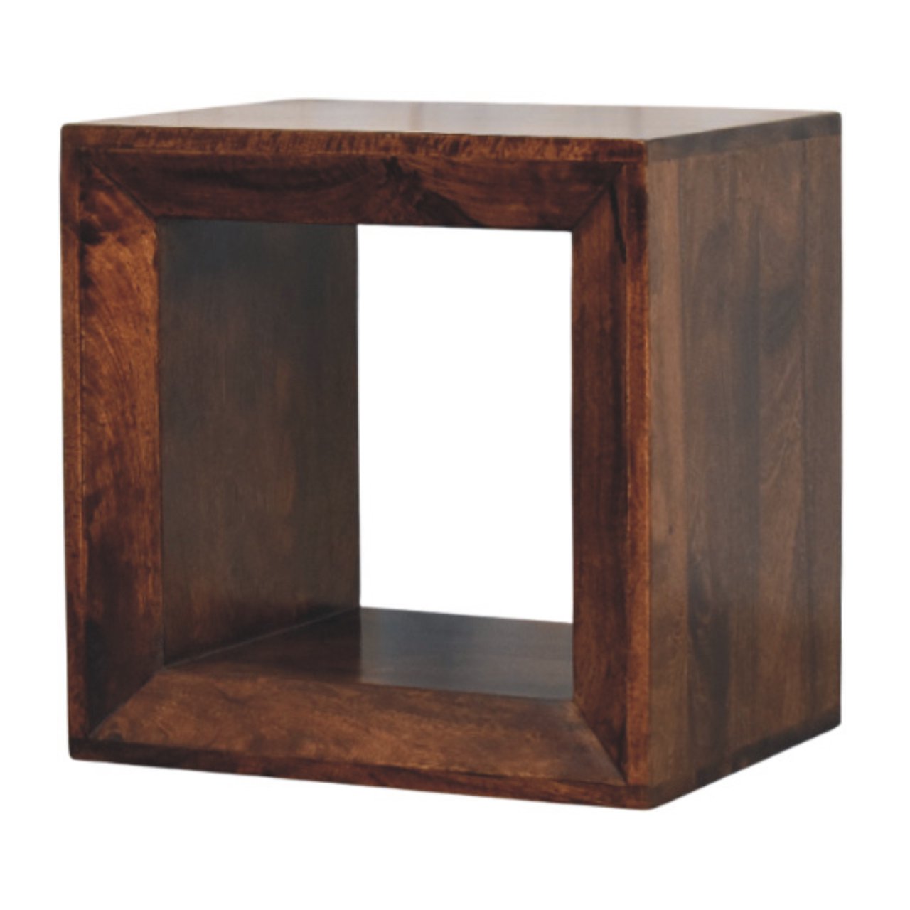 Solid Mango Wood California Walnut Finished Solis Open Side Table