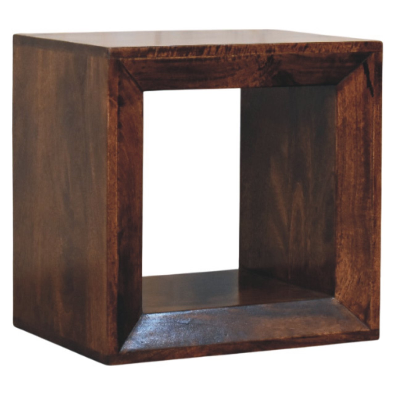 Solid Mango Wood California Walnut Finished Solis Open Side Table - Image 2