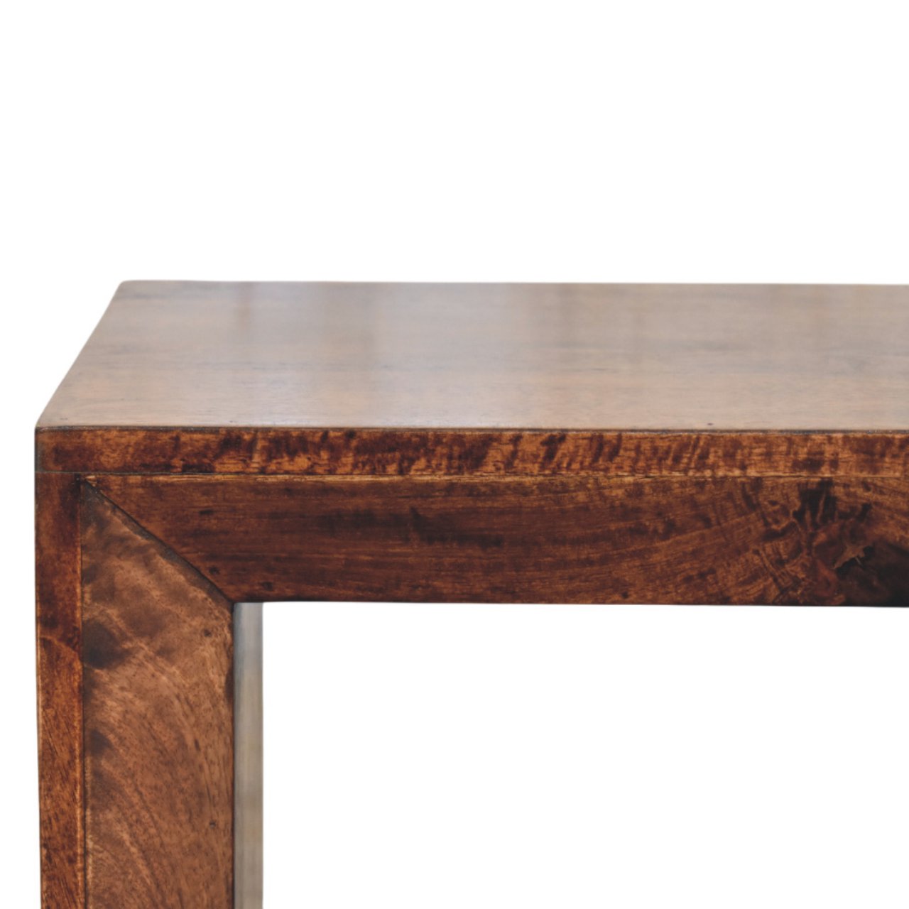 Solid Mango Wood California Walnut Finished Solis Open Side Table - Image 3