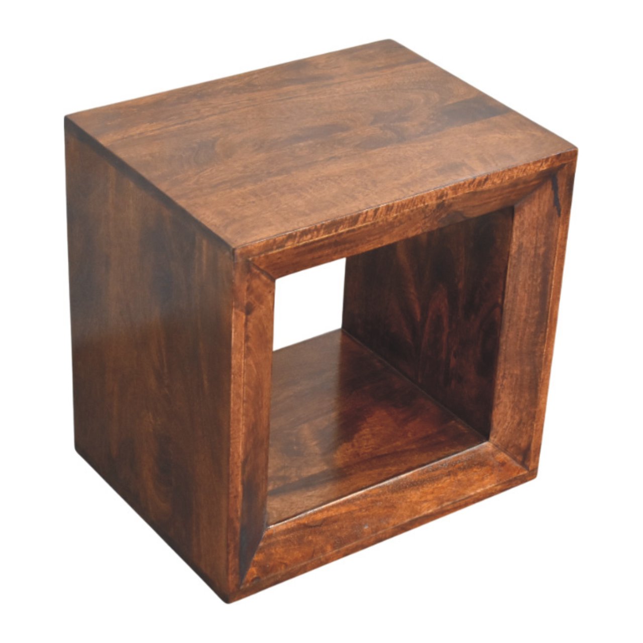 Solid Mango Wood California Walnut Finished Solis Open Side Table - Image 4