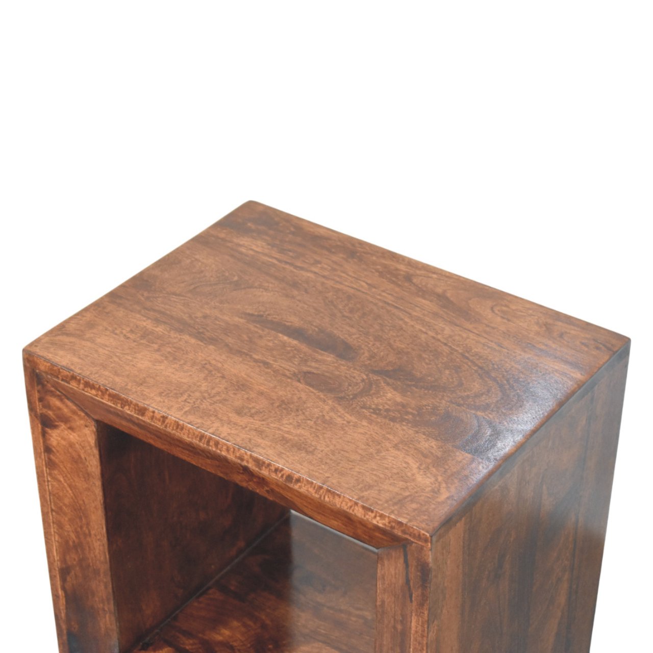 Solid Mango Wood California Walnut Finished Solis Open Side Table - Image 6