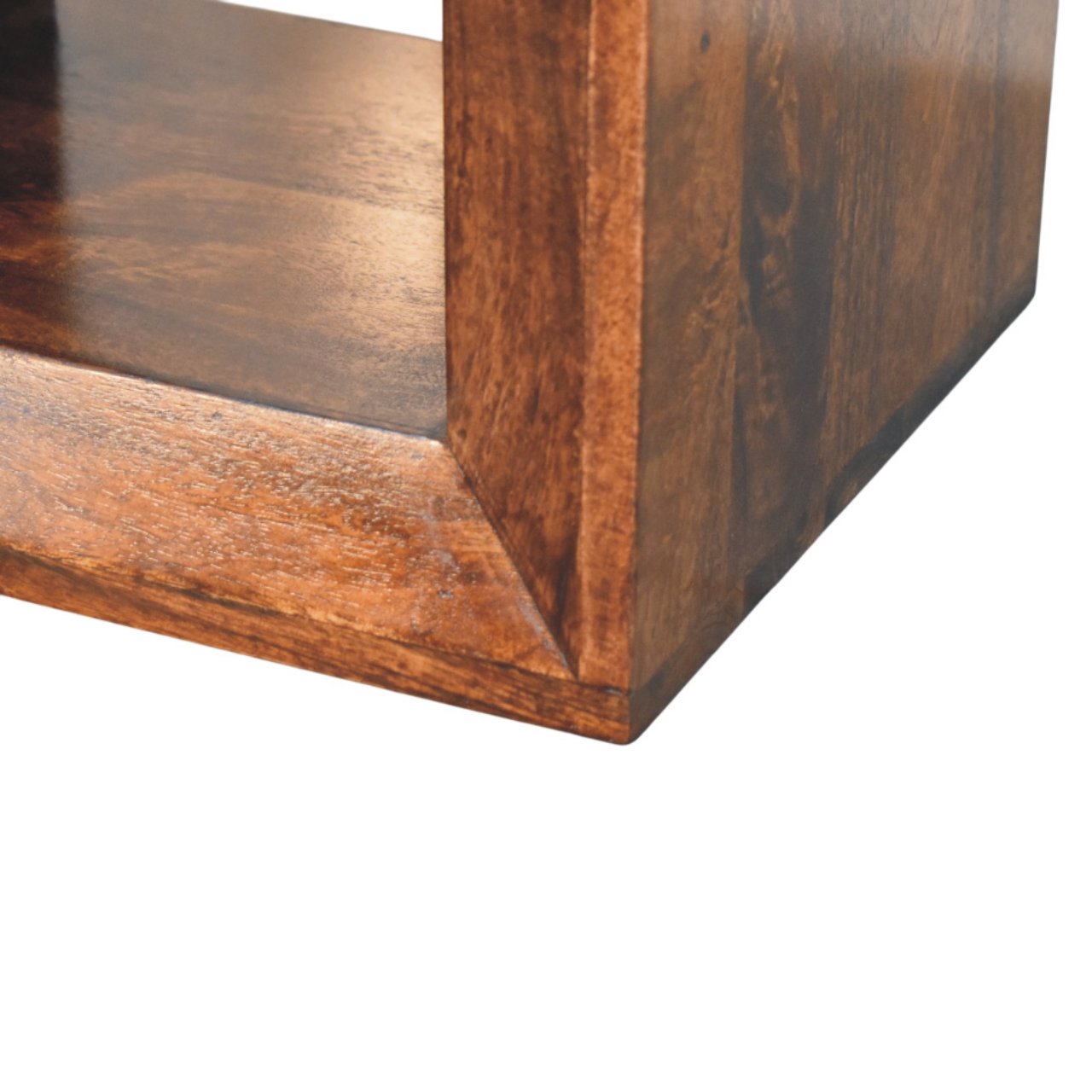 Solid Mango Wood California Walnut Finished Solis Open Side Table - Image 7