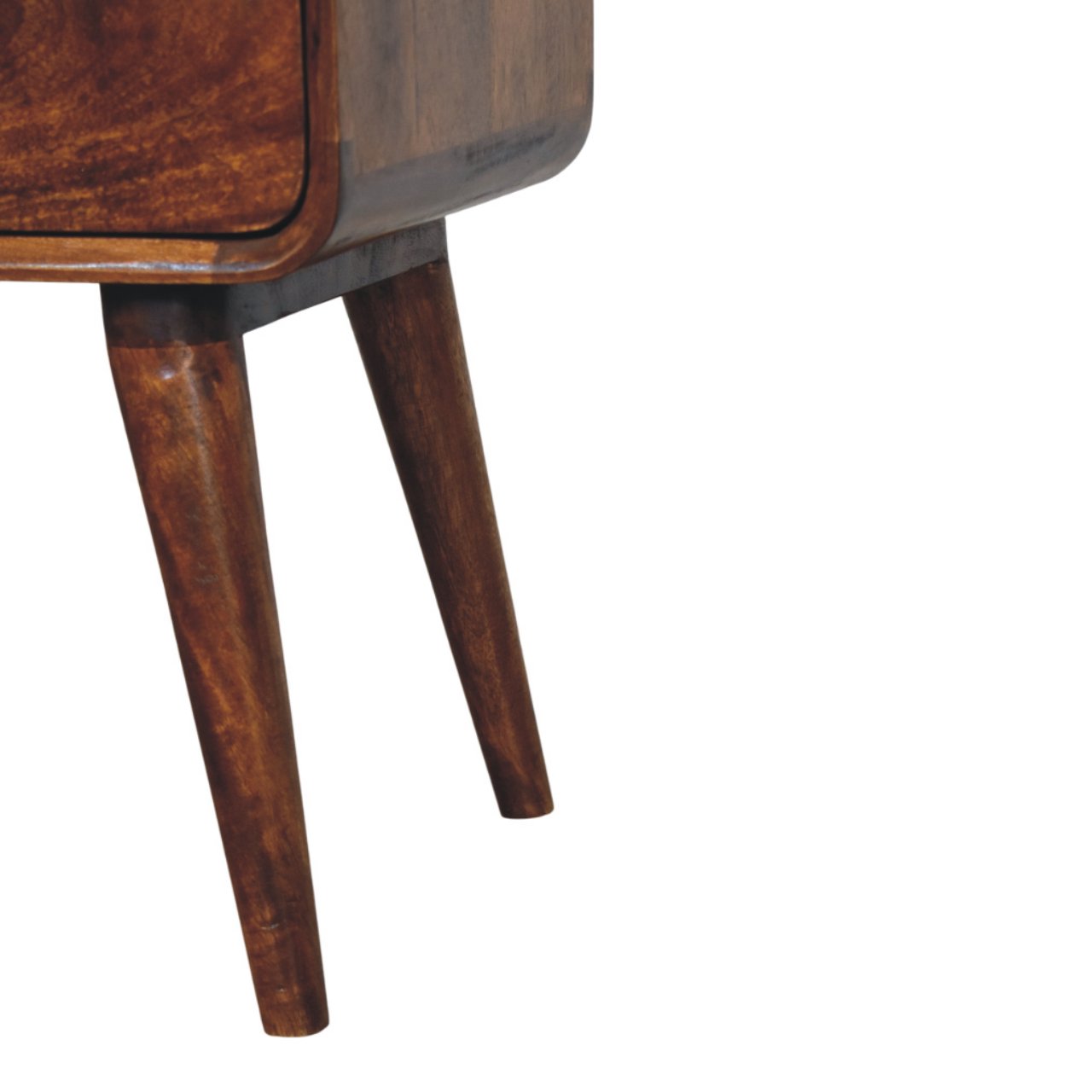 Solid Mango Wood Chestnut Finished 3 Drawer Avora Nightstand - Image 7