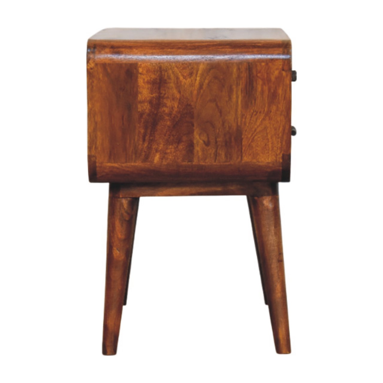 Solid Mango Wood Chestnut Finished 3 Drawer Avora Nightstand - Image 8