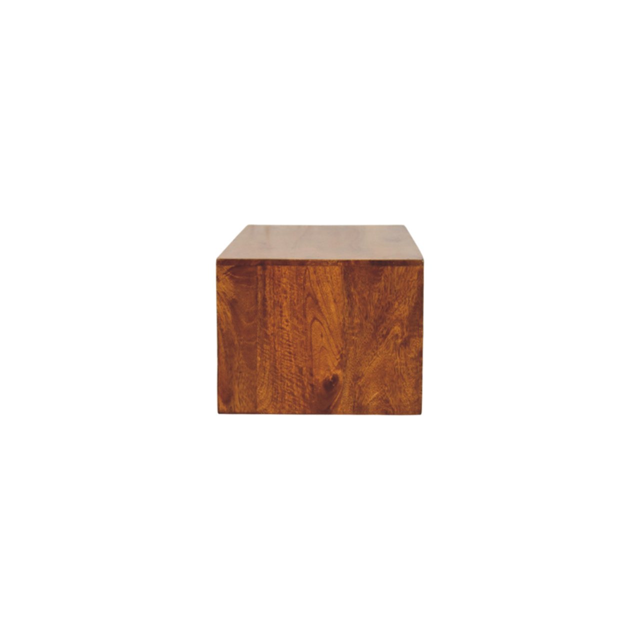 Solid Mango Wood Chestnut Finished 2 Drawer Lunar Wall Mounted Media Unit - Image 7