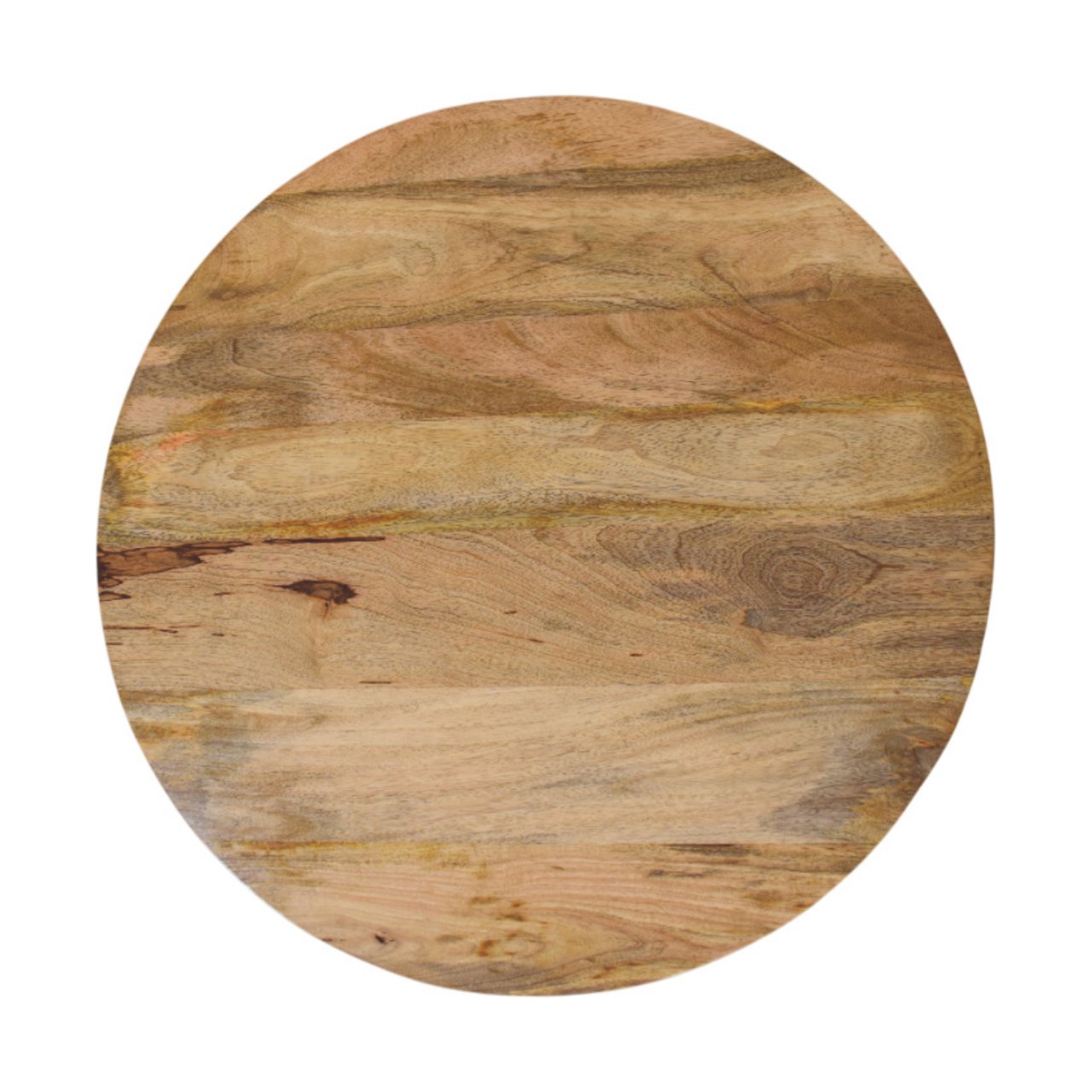 Solid Mango Wood Oak Finished Slatted Round Coffee Table - Image 7