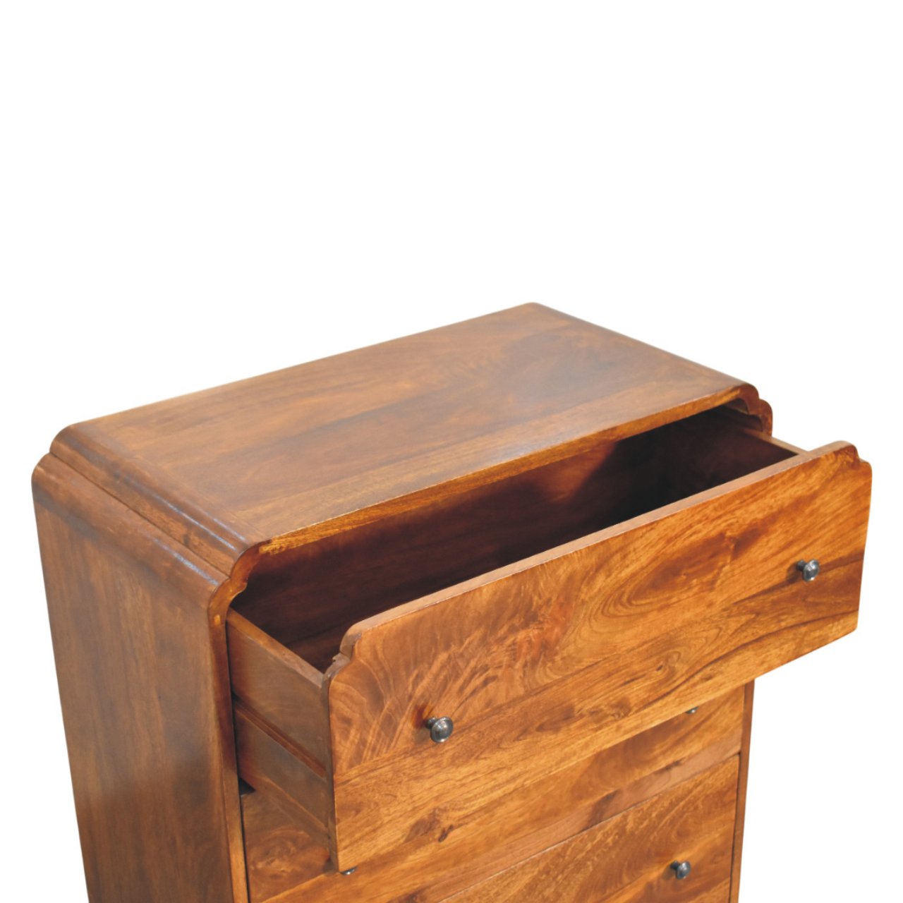 Solid Mango Wood Chestnut Finished Newton 3 Drawer Chest - Image 5