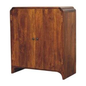 Solid Mango Wood Chestnut Finished 2 Door Newton Cabinet