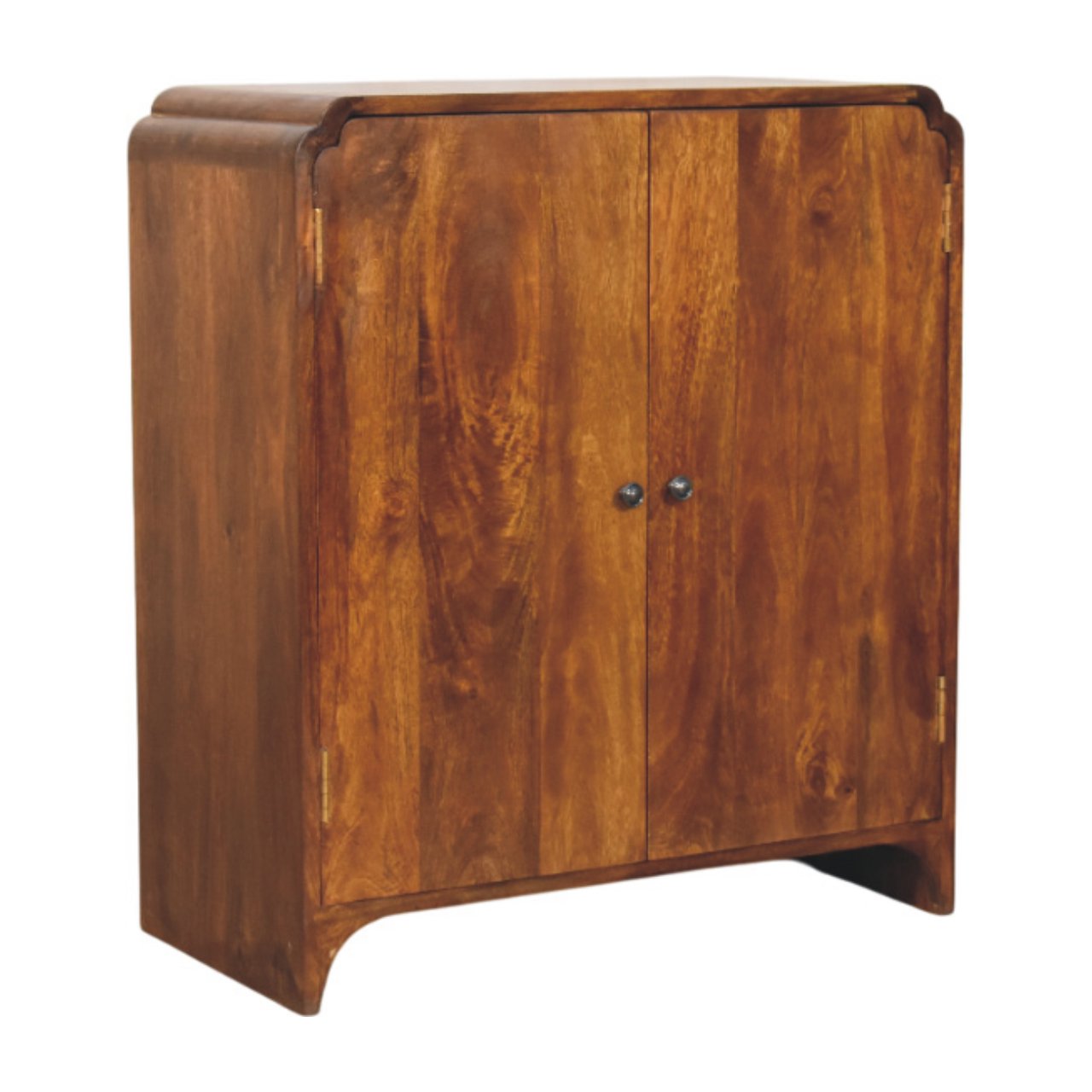 Solid Mango Wood Chestnut Finished 2 Door Newton Cabinet - Image 2