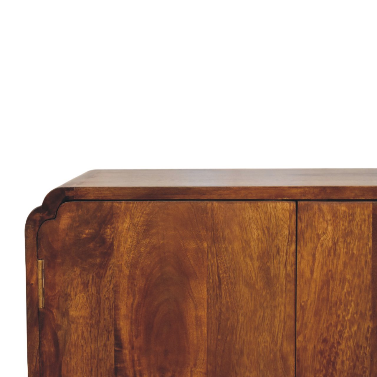 Solid Mango Wood Chestnut Finished 2 Door Newton Cabinet - Image 3