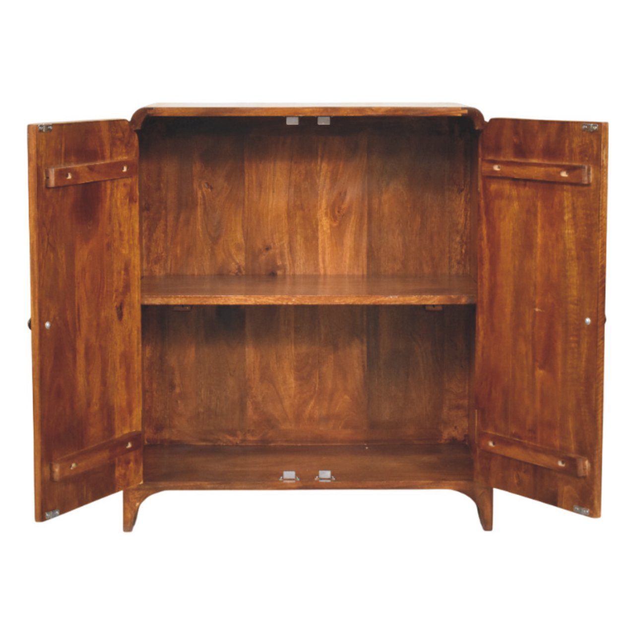 Solid Mango Wood Chestnut Finished 2 Door Newton Cabinet - Image 5