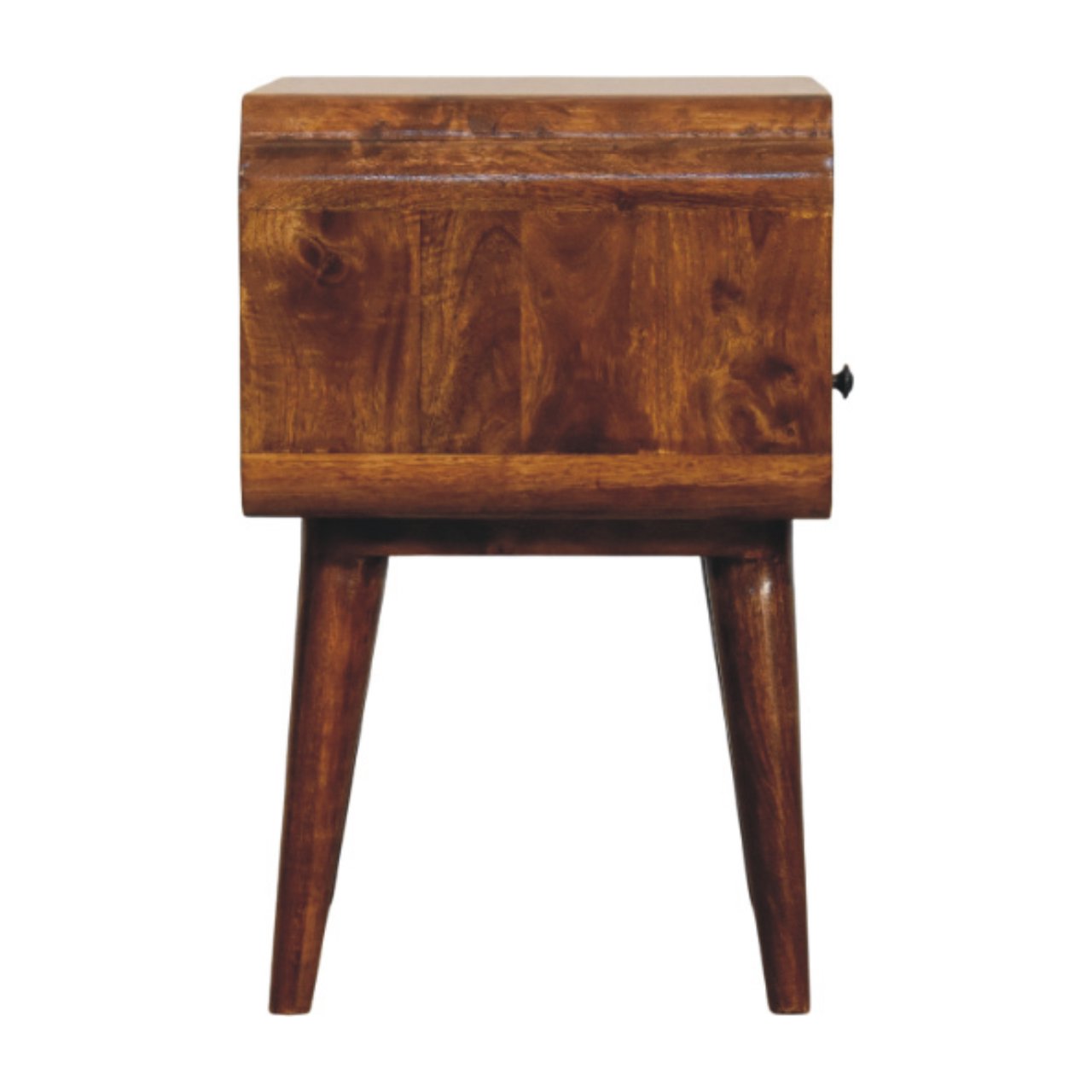 Solid Mango Wood Chestnut Finished 1 Drawer Newton Nightstand - Image 7